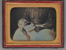 Untitled (Portrait of a Sleeping Baby in a Woman's Lap), 1851. Creator: W. A. Pratt