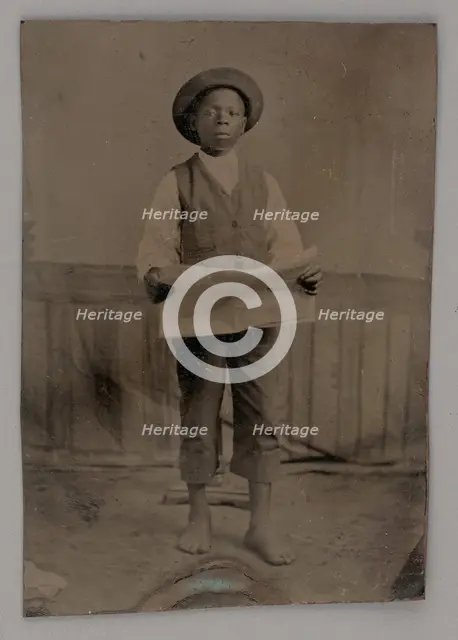 Untitled (Portrait of a Standing Man Holding a Newspaper), 1875. Creator: Unknown.