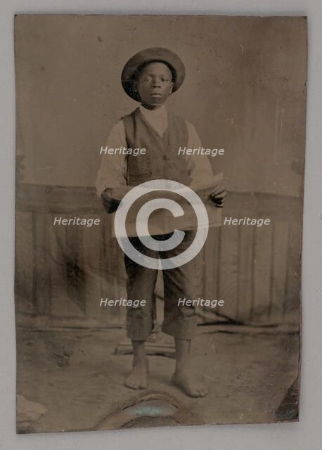 Untitled (Portrait of a Standing Man Holding a Newspaper), 1875. Creator: Unknown.