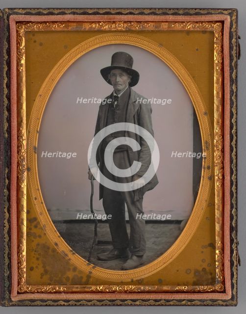 Untitled (Portrait of a Standing Man with Top Hat), 1855. Creator: Unknown.