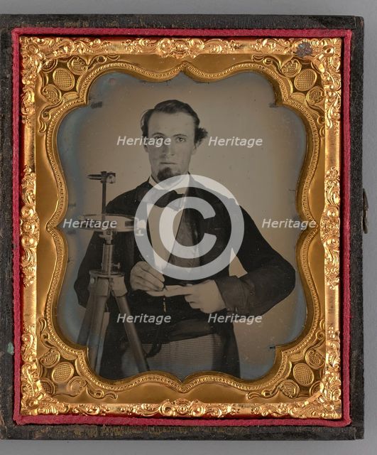 Untitled (Portrait of a Standing Man with a Sextant), 1865. Creator: Unknown.