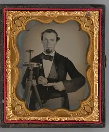 Untitled (Portrait of a Standing Man with a Sextant), 1865. Creator: Unknown
