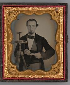 Untitled (Portrait of a Standing Man with a Sextant), 1865. Creator: Unknown