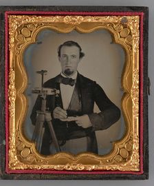 Untitled (Portrait of a Standing Man with a Sextant), 1865. Creator: Unknown