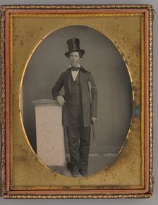 Untitled (Portrait of a Standing Man with a Top Hat), 1857. Creator: Unknown