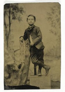 Untitled (Portrait of Boy Leaning), 1850/99. Creator: Unknown