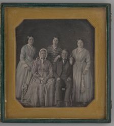 Untitled (Portrait of Four Women and One Man), 1847. Creator: Unknown