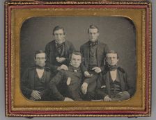 Untitled (Portrait of Five Men), 1855. Creator: Unknown