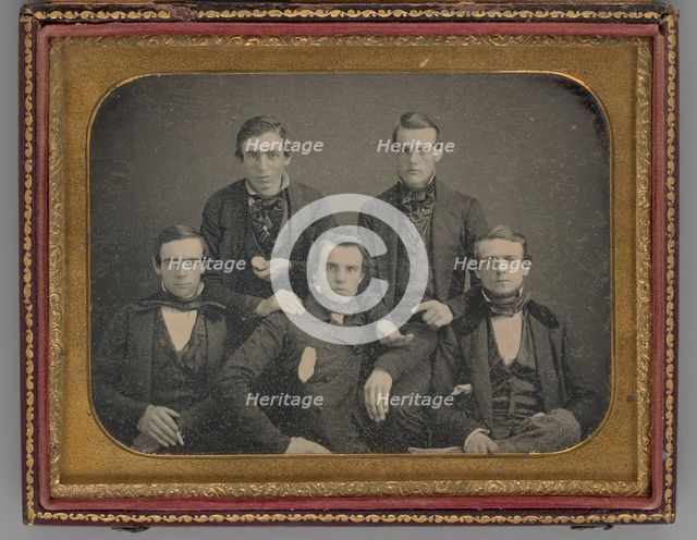 Untitled (Portrait of Five Men), 1855. Creator: Unknown.