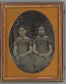 Untitled (Portrait of Harriet and Catherine Hubbard), c. 1845. Creator: E. H. Hale