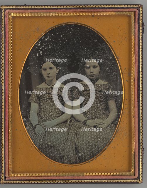 Untitled (Portrait of Harriet and Catherine Hubbard), c. 1845. Creator: E. H. Hale.
