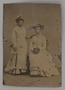 Untitled (Portrait of One Standing Woman and One Seated Woman), 1860s. Creator: Unknown