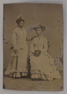 Untitled (Portrait of One Standing Woman and One Seated Woman), 1860s. Creator: Unknown