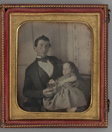 Untitled (Portrait of man Holding a Girl), 1852. Creator: Unknown