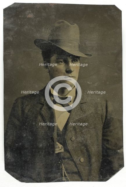 Untitled (Portrait of Man with Hat), 1850/99. Creator: Unknown.