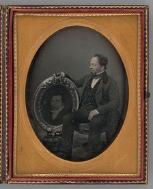 Untitled (Portrait of Man with Painting), 1856. Creator: Jeremiah Gurney