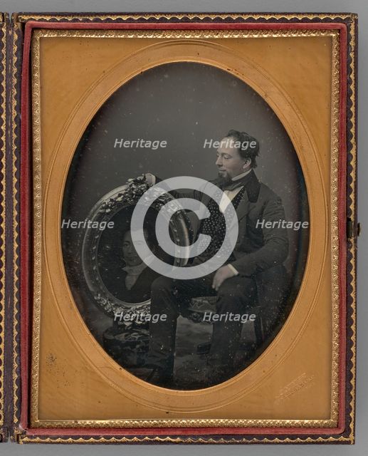 Untitled (Portrait of Man with Painting), 1856. Creator: Jeremiah Gurney.