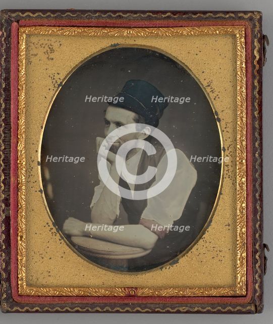 Untitled (Portrait of Seated Man Wearing a Hat), 1854. Creator: Unknown.