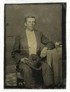 Untitled (Portrait of Seated Man with Hat in Lap), 1850/99. Creator: Unknown