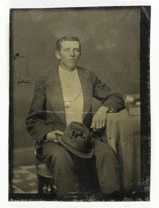 Untitled (Portrait of Seated Man with Hat in Lap), 1850/99. Creator: Unknown