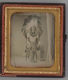 Untitled (Portrait of Seated Man with Headdress), 1850. Creator: Unknown