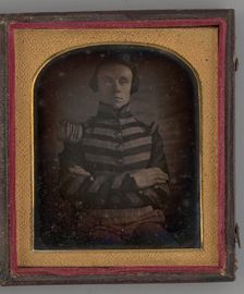 Untitled (Portrait of Seated Man with his Arms Crossed), 1846. Creator: Unknown