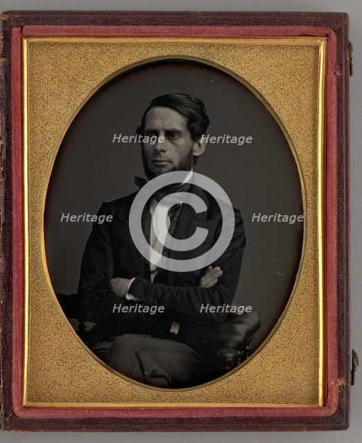 Untitled (Portrait of Seated Man with his Arms Crossed), 1848. Creator: Unknown.