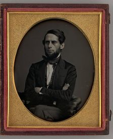 Untitled (Portrait of Seated Man with his Arms Crossed), 1848. Creator: Unknown