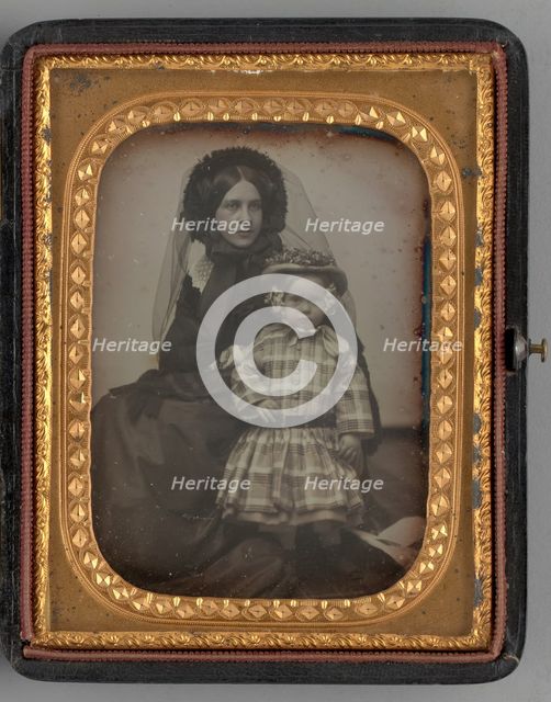 Untitled (Portrait of Seated Woman and Child), 1855. Creator: John Adams Whipple.