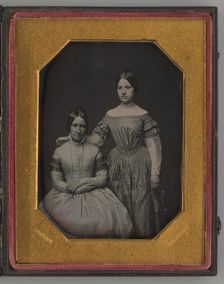Untitled (Portrait of Seated Woman and Standing Girl), 1847. Creator: Otis H. Cooley