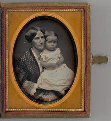 Untitled (Portrait of Woman Holding a Baby), 1862. Creator: Unknown