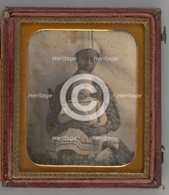 Untitled (Portrait of Woman Holding a Child), 1850. Creator: Unknown.