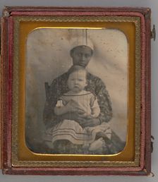 Untitled (Portrait of Woman Holding a Child), 1850. Creator: Unknown