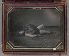 Untitled (Portrait of Wild Animal Tamer Jacob Driesbach with Jaguar), 1850. Creators: William Langenheim, Frederick Langenheim