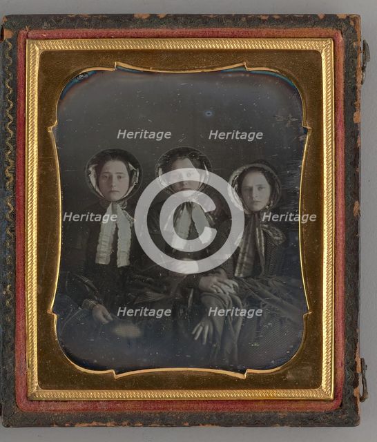 Untitled (Portrait of Three Girls), 1850. Creator: Unknown.