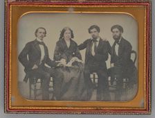 Untitled (Portrait of Three Men and One Woman), 1857. Creator: Unknown