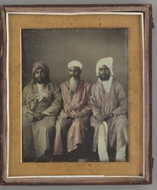 Untitled (Portrait of Three Seated Men Wearing Turbans), 1853. Creator: William Johnson