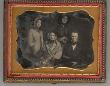 Untitled (Portrait of Three Woman and a Man), 1858. Creator: Unknown