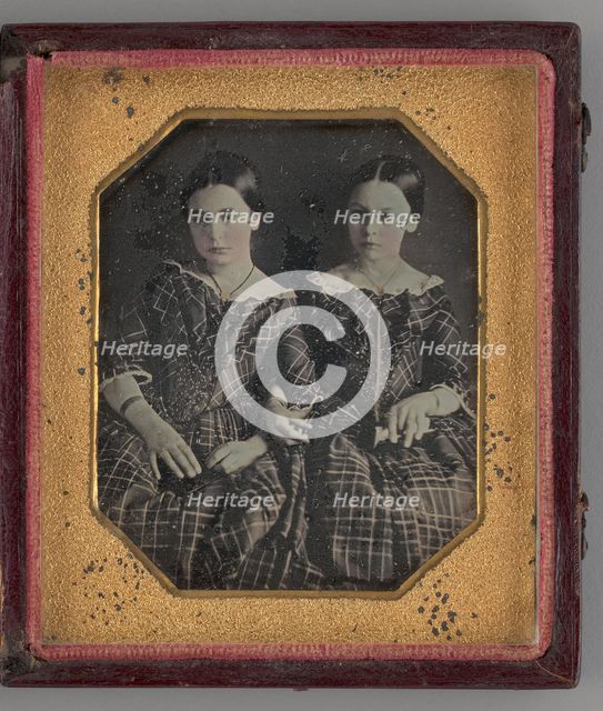 Untitled (Portrait of Two Girls), 1855. Creator: Unknown.