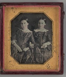Untitled (Portrait of Two Girls), 1855. Creator: Unknown