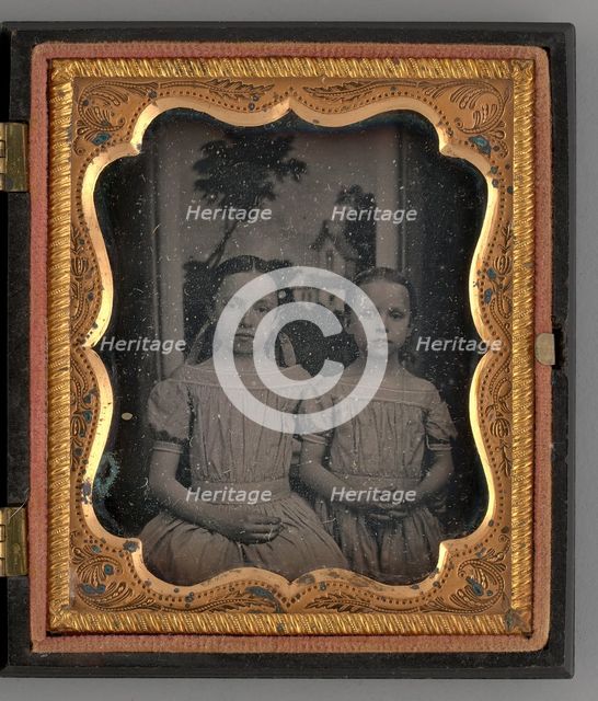 Untitled (Portrait of Two Girls), 1860. Creator: Unknown.
