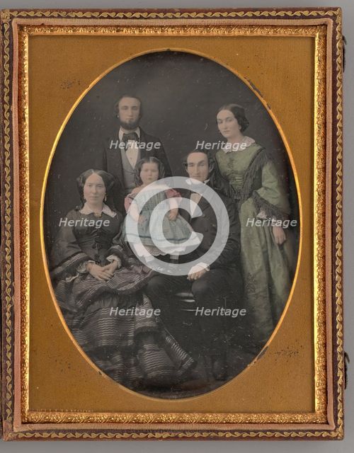Untitled (Portrait of Two Women, Two Men, and One Girl), 1857. Creator: Charles H. Williamson.