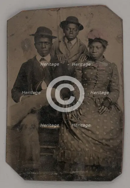 Untitled (Portrait of Two Young Men and One Young Woman), 1875. Creator: Unknown.
