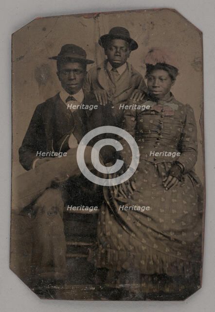 Untitled (Portrait of Two Young Men and One Young Woman), 1875. Creator: Unknown.