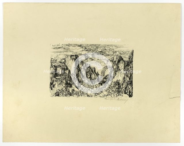 Untitled (possibly Caesar and His Legions), c. 1881. Creator: Rodolphe Bresdin.