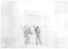 (Untitled) (Perspective Study Of Baseball Players), c. 1875. Creator: Thomas Eakins