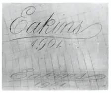 (Untitled) (Perspective Study Of Signature) (Study for Portrait Of Professor Leslie W. Miller), 1901 Creator: Thomas Eakins