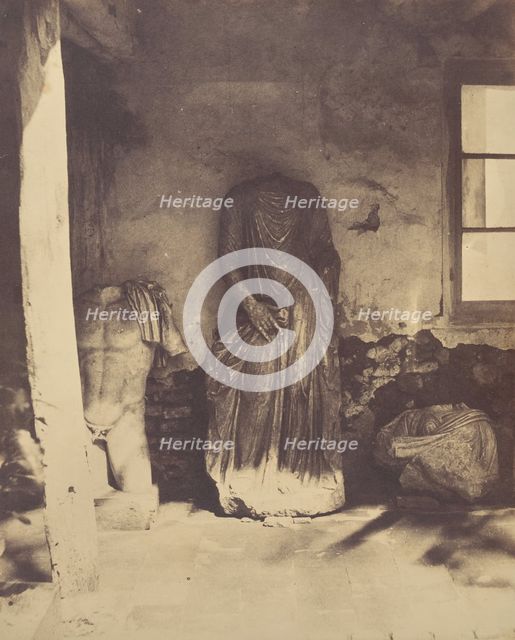 Untitled [Roman sculptures, Cherchell Museum], 1856. Creator: John Beasley Greene.