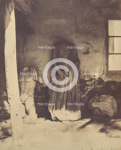 Untitled [Roman sculptures, Cherchell Museum], 1856. Creator: John Beasley Greene.