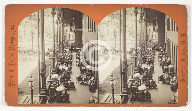 Untitled [Rear Piazza, Grand Union Hotel, Saratoga, N.Y.], late 19th century.  Creator: Baker & Record.